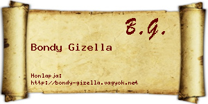 Bondy Gizella névjegykártya